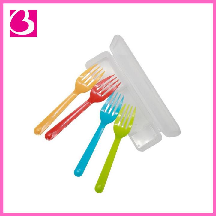 [HCM]Set 4 Dĩa Nĩa nhựa Picnica Nhật Bản kèm hộp cho bé