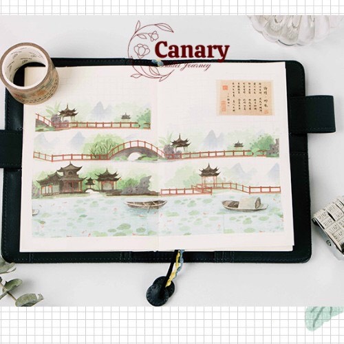 Washi tape phong cảnh cổ trang Canarystore54