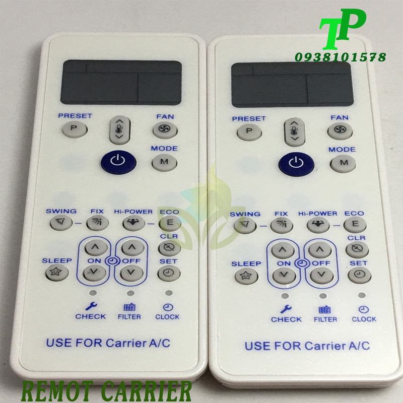 Điều Khiển, Remote Máy Lạnh Điều Hòa Carrier(Tặng Kèm Pin)