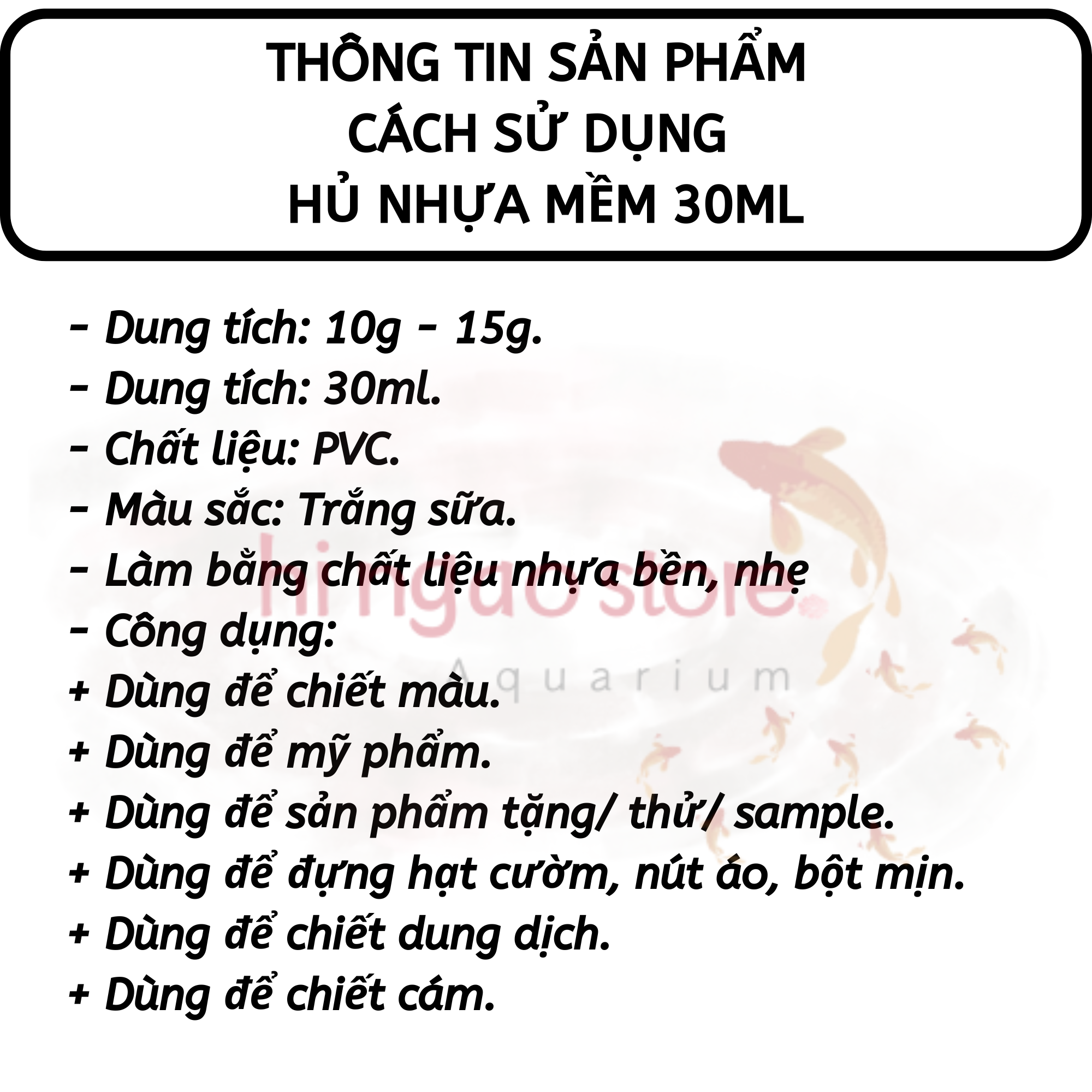 Soft plastic jar for fish food (10g-15g) -landscape accessories | Hingaostore.