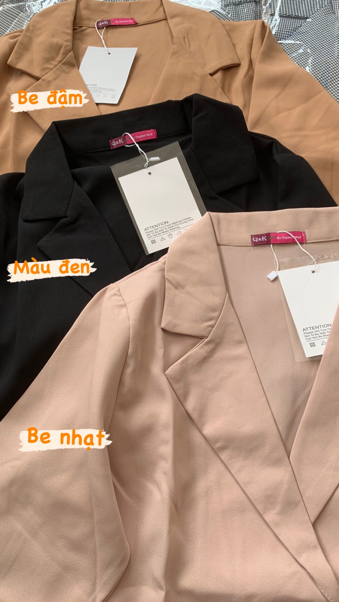 Áo blazer  kẻ loại 2 lớp có túi thật