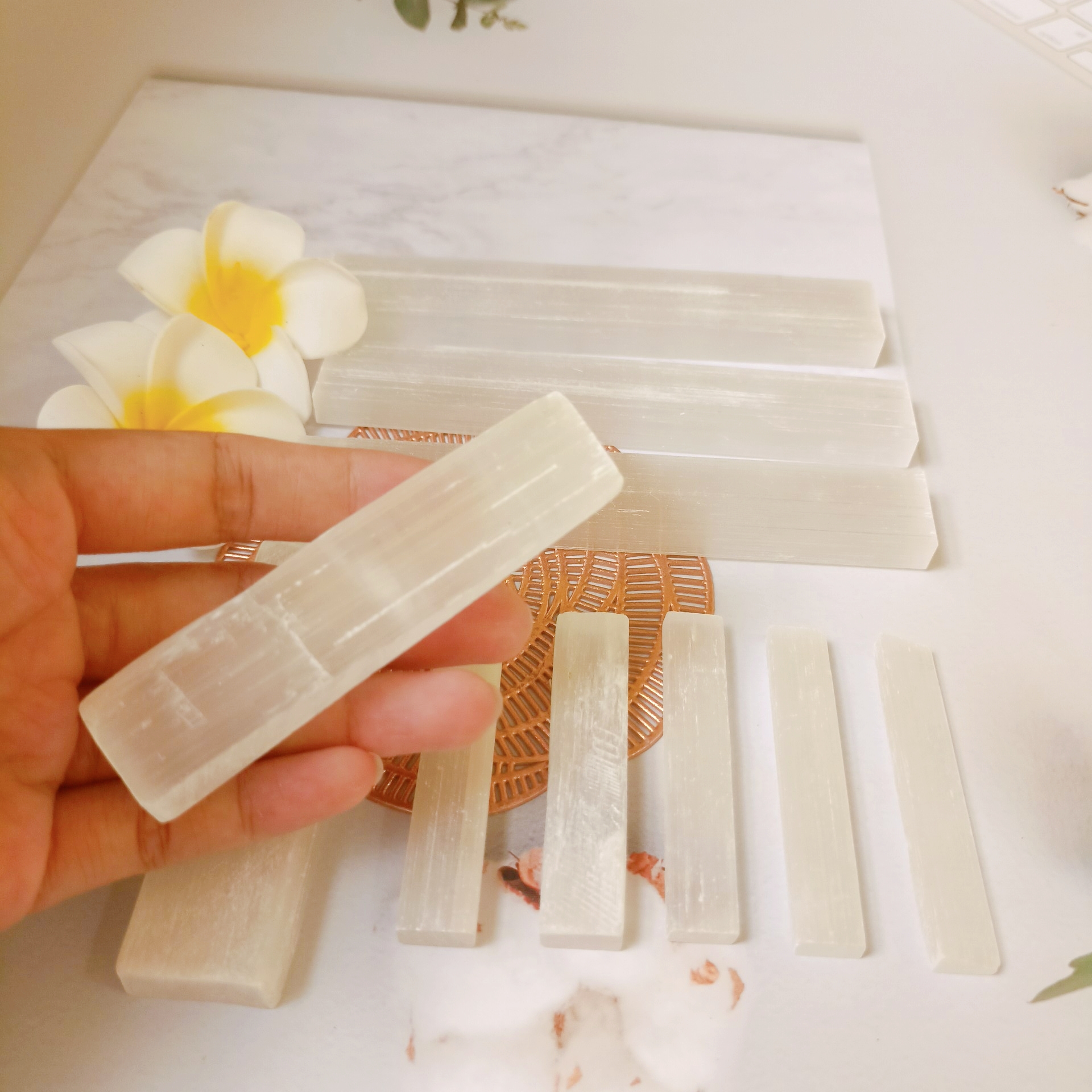 Thanh Selenite đá thanh tẩy