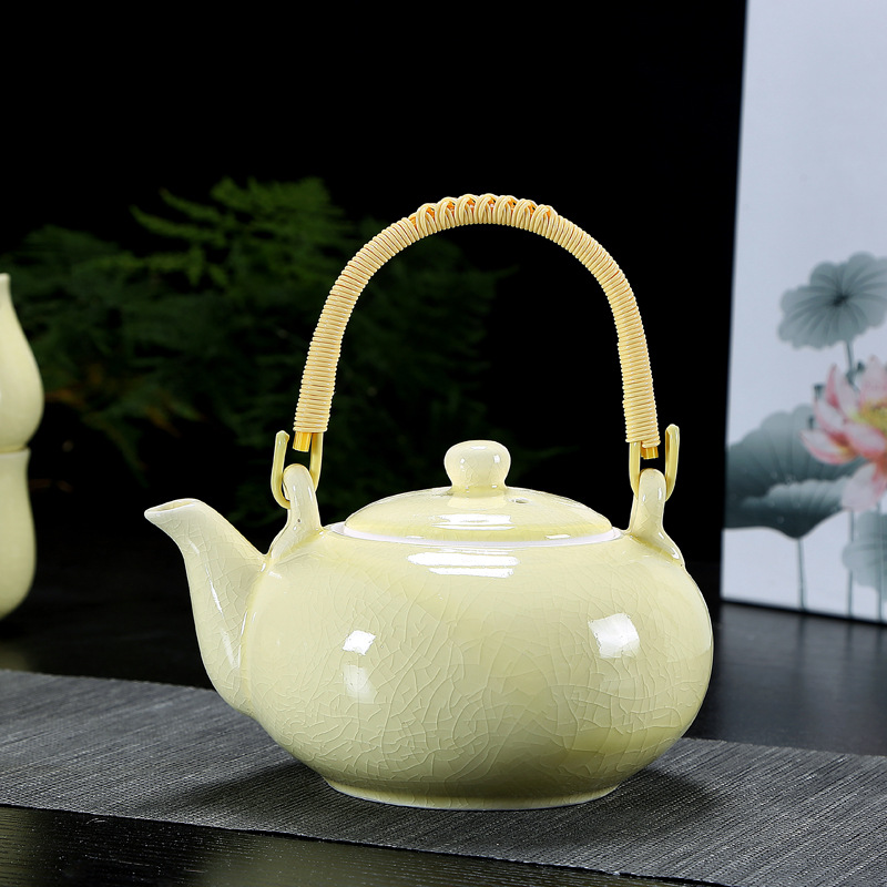 Bộ ấm chén trà gốm sứ men hỏa biến cao cấp