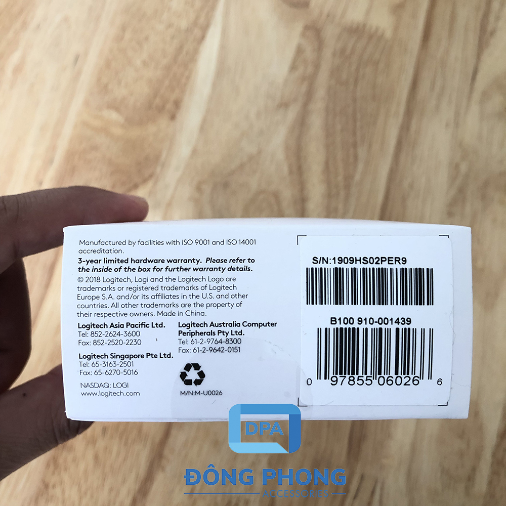 Chuột Quang USB Logitech B100 Chính Hãng 