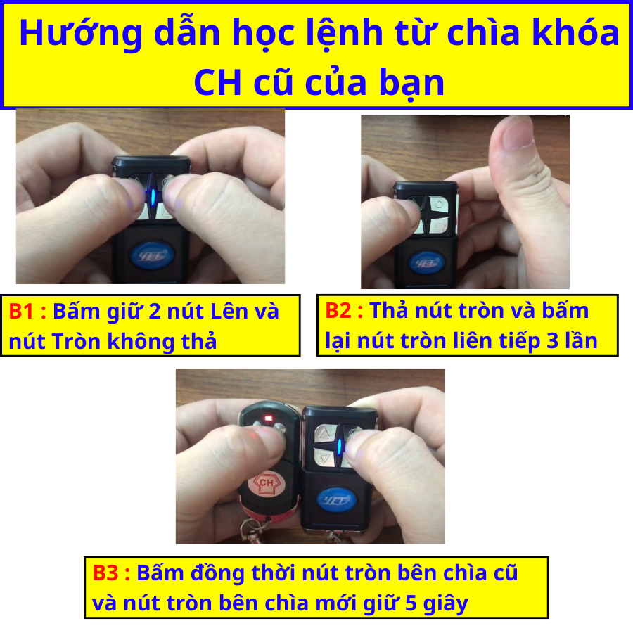 Chìa khóa Remote cửa cuốn CH F9 S89 F6 V6 học thông minh