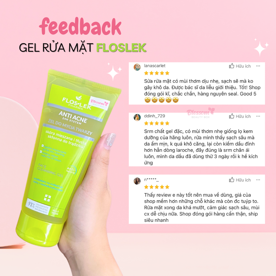 Gel rửa mặt FLOSLEK cho da dầu mụn 200ml (mẫu mới)