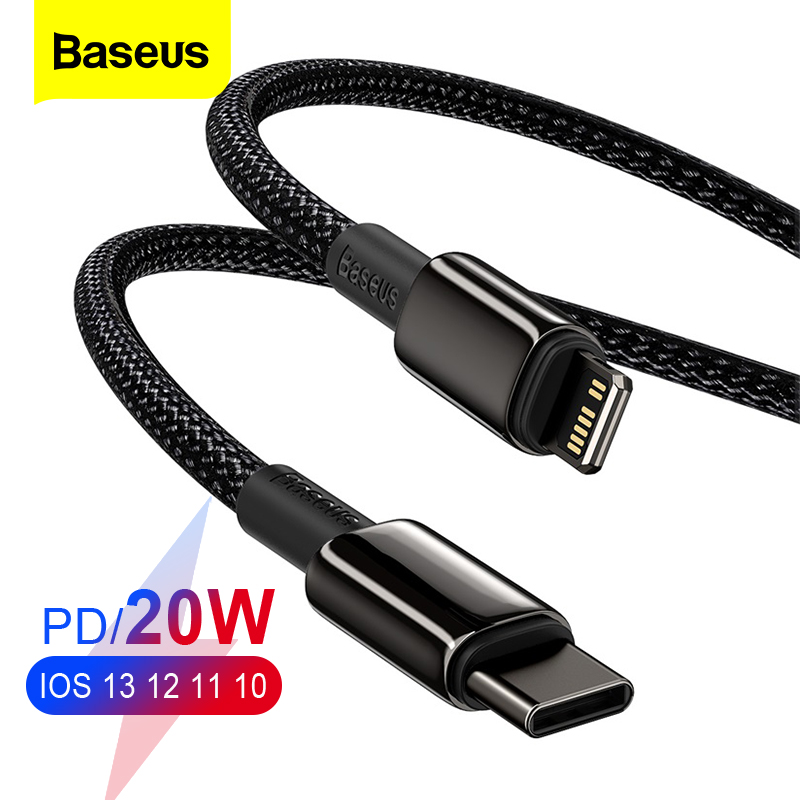 BASEUS Fast Charger Cable USB Type C PD 20W Fast Charger iPhone Charging Cable For iPhone 12 11 XR iPhone 8 7 SE Macbook