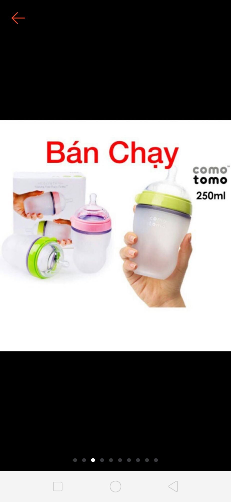 Bình sữa comotomo 250ml núm ti 2 tia (màu xanh/hồng)  [tặng kèm tay cầm]