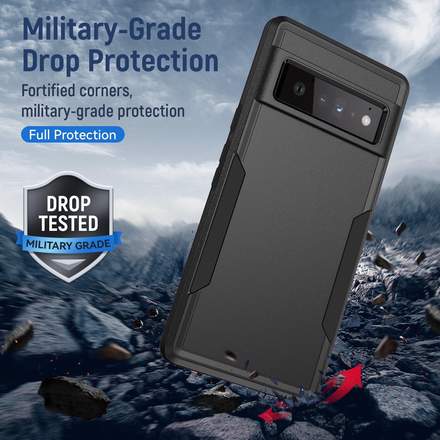 Heavy Duty Rugged Armor Shockproof Case For Google Pixel 8 7 6 Pro 6A 7A Soft TPU Hard Plastic Protective Back Cover Fundas