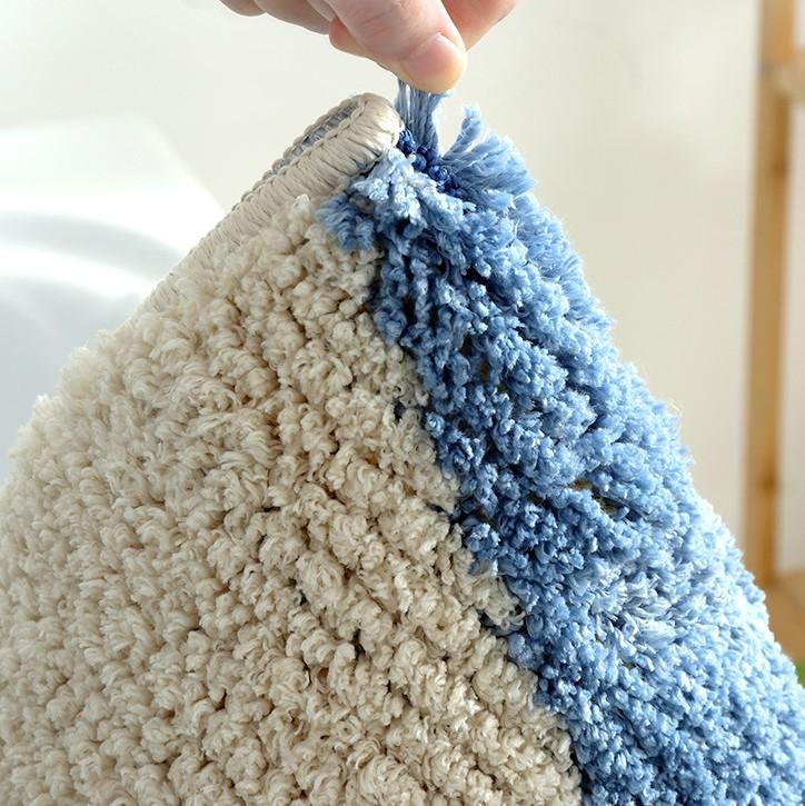 THẢM CHÙI CHÂN COTTON LEN PHỐI MÀU XANH VÀNG