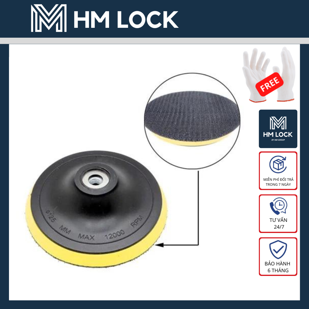 ĐẾ GẮN PHỚT ĐÁNH BÓNG Ô TÔ, XE MÁy 3, 4, 5, 6 INCH - HM LOCK