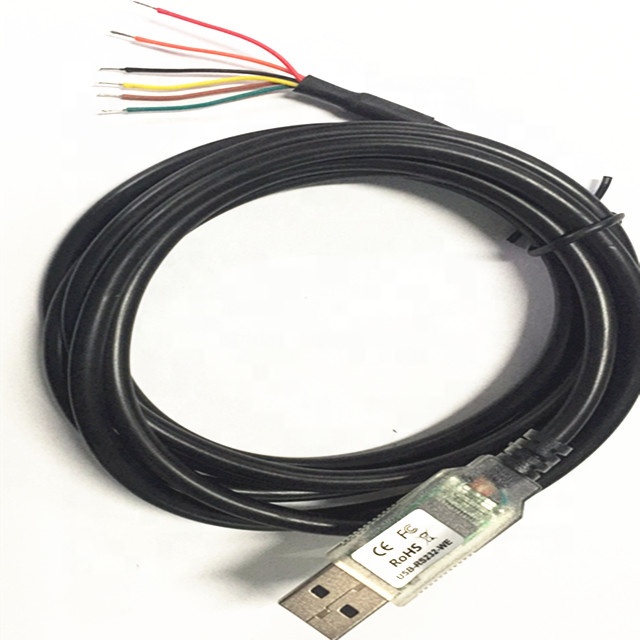 Ftdi dual chip cáp usb usb-rs232-we-1800-bt ftdi chip 1.8m usb để dây kết thúc giao diện màu đen cáp chuyển đổi