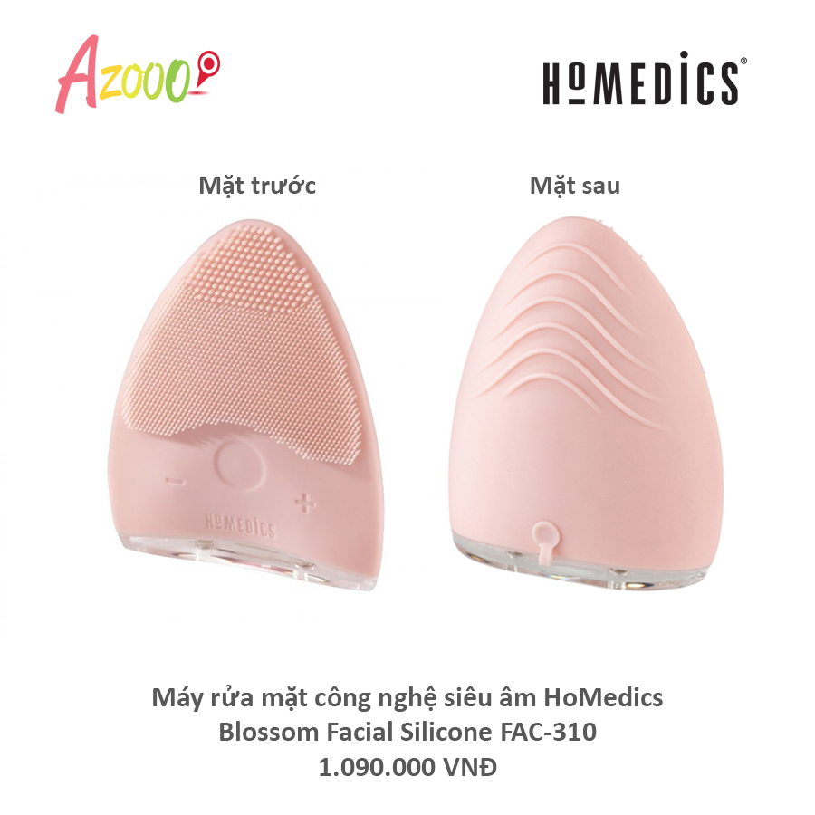 Máy rửa mặt công nghệ siêu âm HoMedics Blossom FAC-310