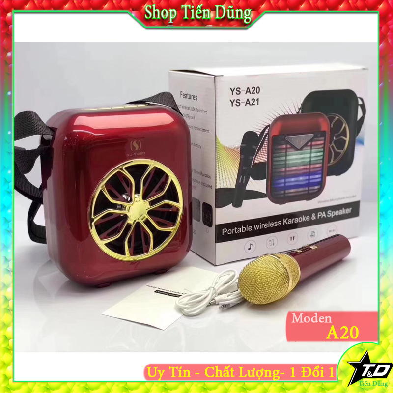 Loa karaoke không dây bluetooth ysd ys a20, phân khúc chính hãng ysd giá rẻ, hỗ trợ hát karaoke, bán hàng, trợ giảng, tiếp thị, kẹo kéo