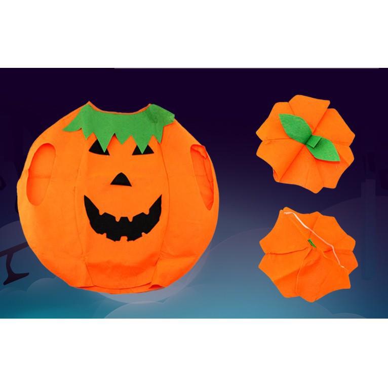 Set bí ngô 2 đến 3 món hoá trang Halloween cho bé