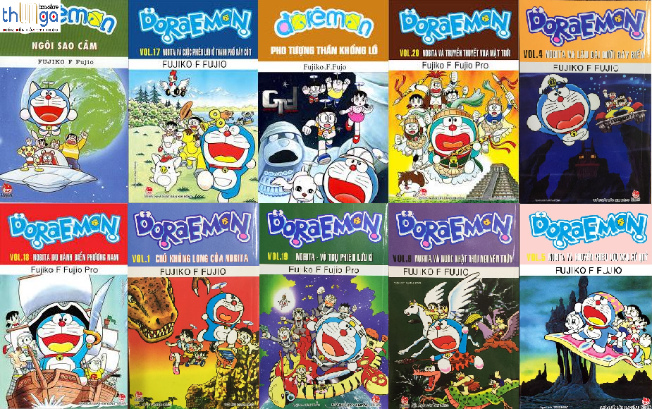 Sách - Combo Doraemon dài - 10 quyển (giao ngẫu nhiên) + bán kèm 1 bút viết