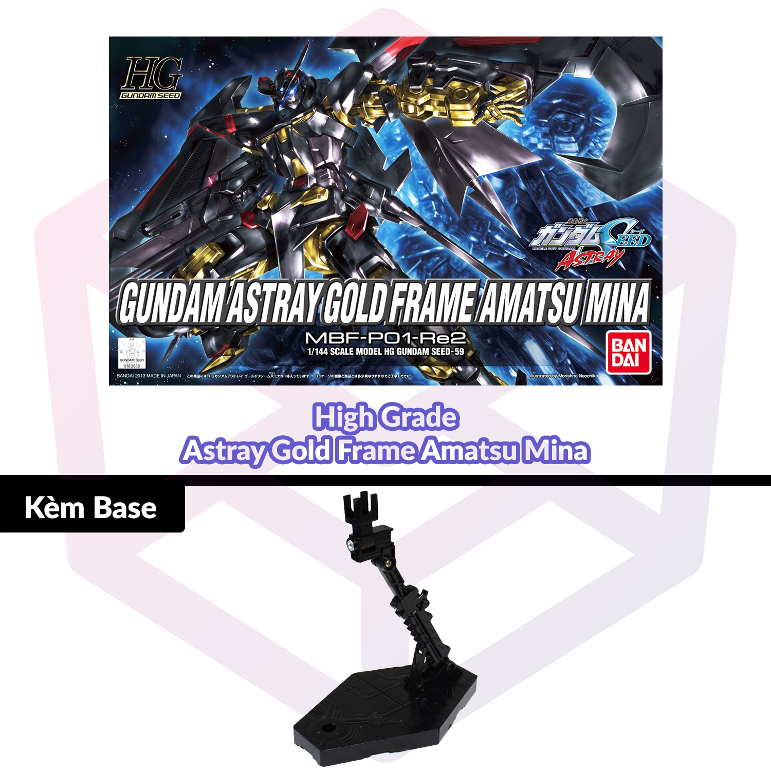 Mô Hình Lắp Ráp BANDAI High Grade 059 Gundam Astray Gold Frame Amatsu Mina