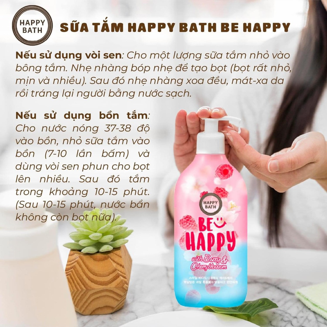 Sữa Tắm Happy Bath 900ml Hàn Quốc