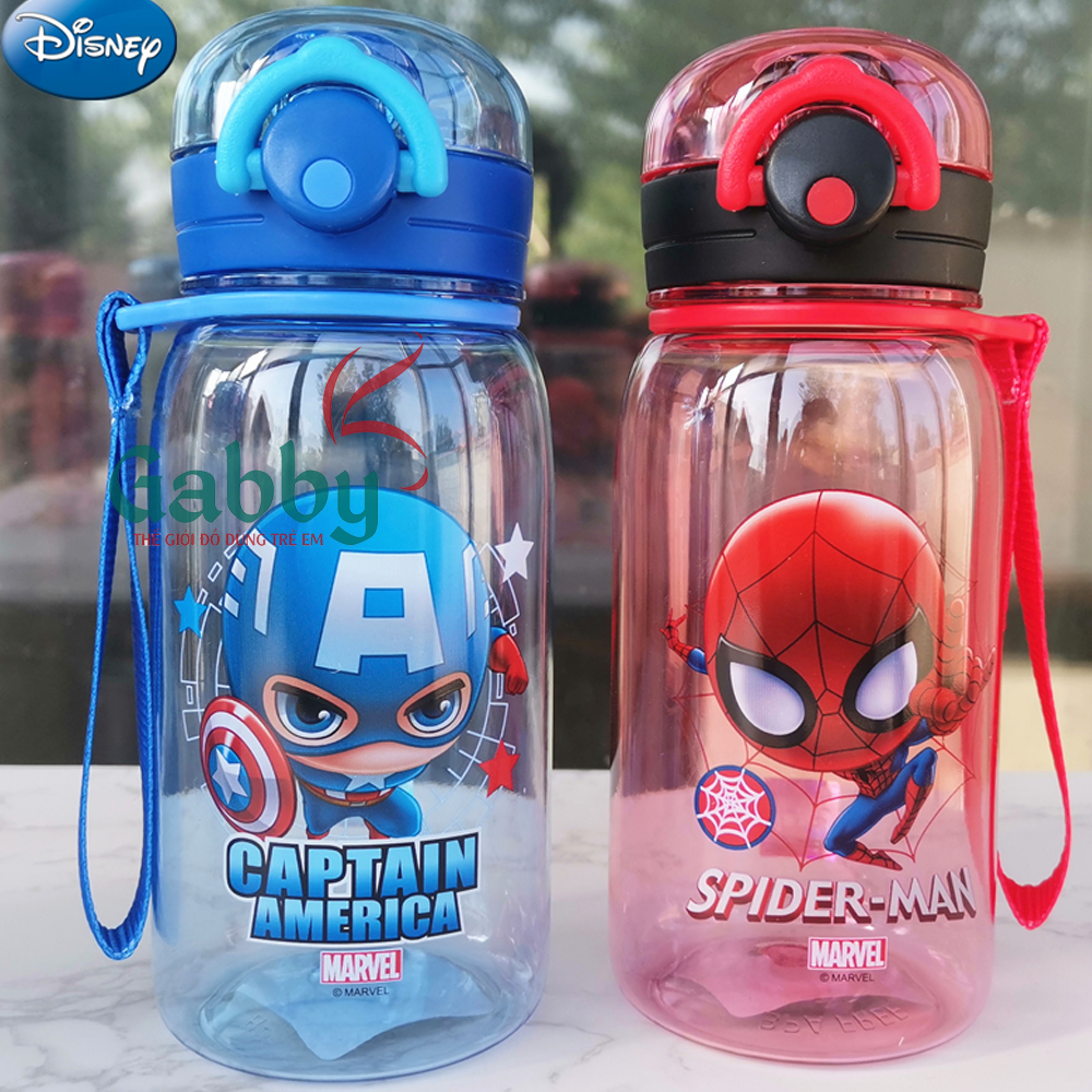 BÌNH NƯỚC DISNEY 450ML (SOFIA/ CAPTAIN AMERICA/ MICKEY/ MINNIE/ SPIDER MAN) - GABBY STORE