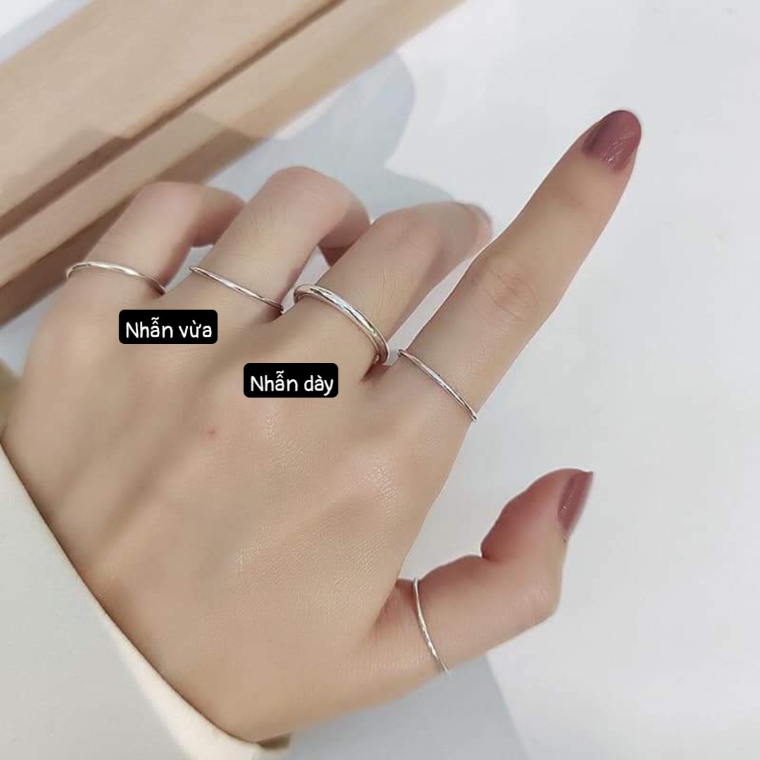 Nhẫn bạc ta DaLiA Jewelry tròn trơn basic