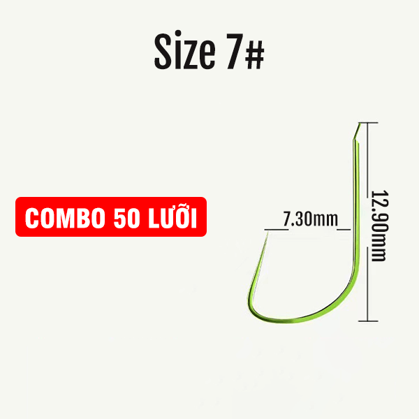 Lưỡi câu cá nanh sói không ngạnh lưỡi câu đài làm từ hợp kim cao cấp