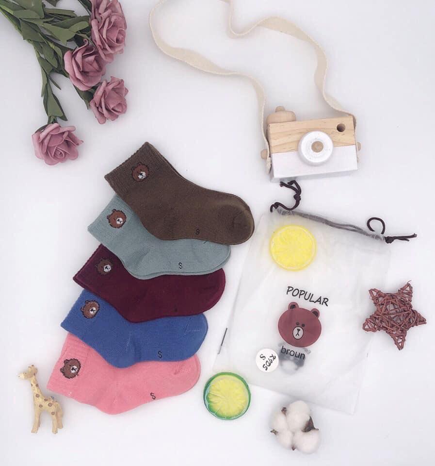 Set 5 đôi tất gấu cho bé