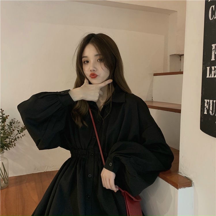 Đầm Sơ Mi Chun Eo Siêu Xinh Fix Mọi Dáng