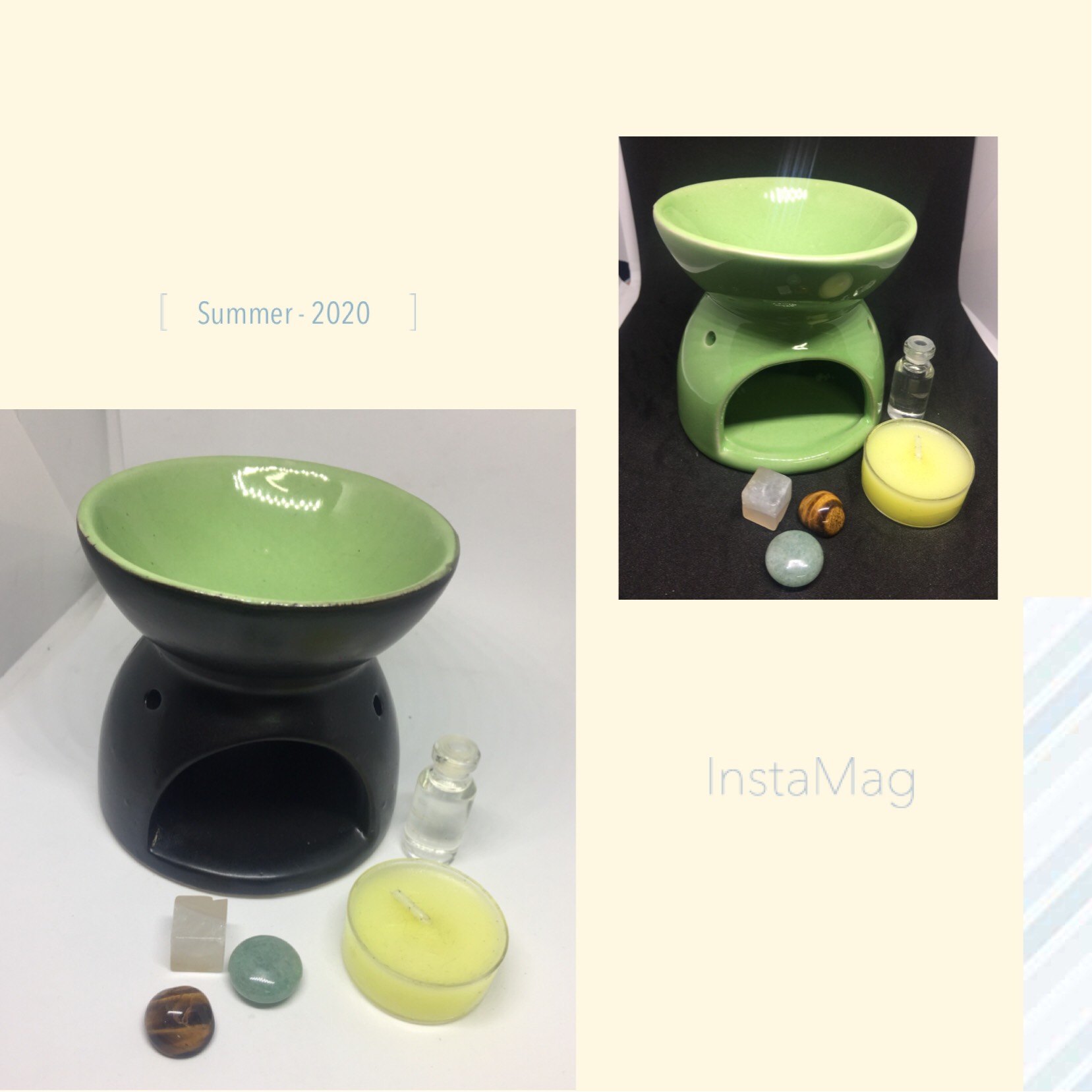 Dầu tràm Huế + Đèn đốt tinh dầu + Nến Tealight = 60k