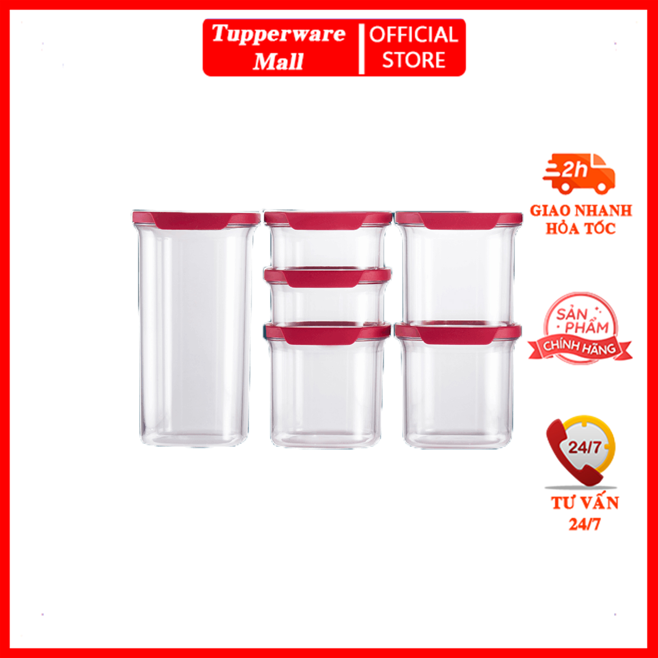 Bộ hộp bảo quản thực phẩm Tupperware Ultra Clear (6 hộp)