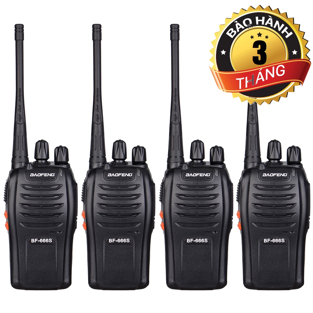 Bộ 04 Bộ đàm Baofeng BF666S - BH:3 Tháng