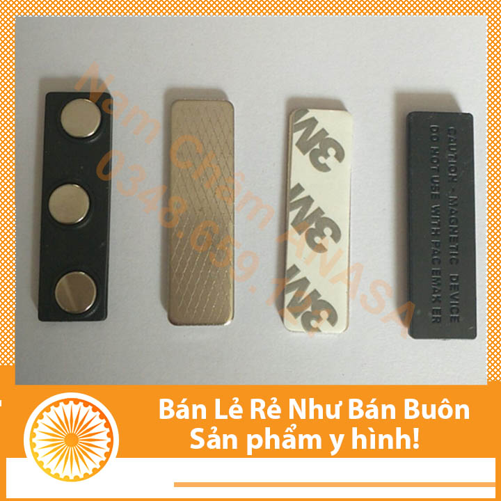 Bảng Tên Nhân Viên, Nam Châm Thẻ Tên, Nam Châm Cài Áo 3 Viên