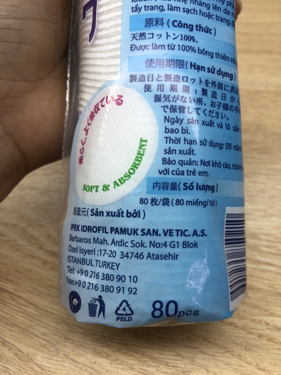 Bông tẩy trang Jomi 120 tờ ( 1 cây )