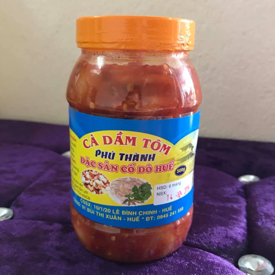 2 hủ 500GR (500gr x 2) Cà dầm tôm Phú Thành - Đặc sản Huế