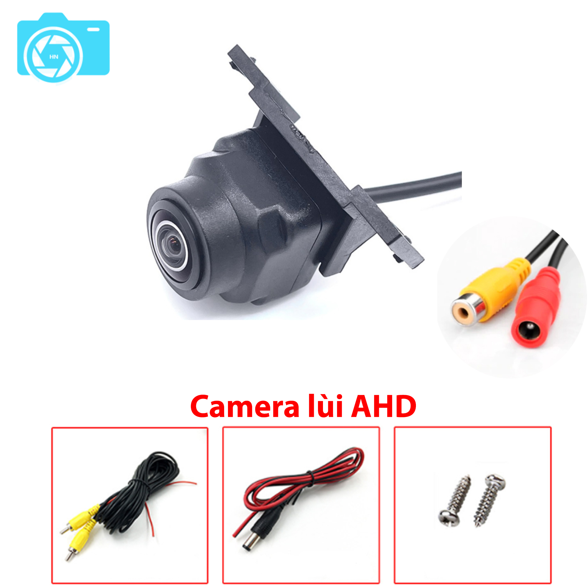 Camera ahd, cvbs, dùng làm camera lùi, độ phân giải 720p, góc quay 160 độ, nguồn 12v, đầu cắm av