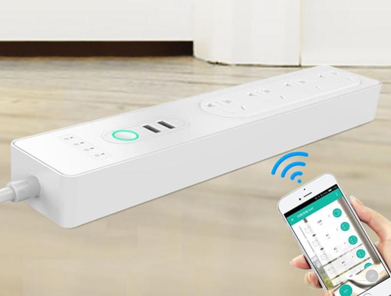 Ổ Cắm Điện Wifi Energreen Tắt Mở Qua Điện Thoại Ứng Dụng Smart Life - 4 Phích 2 Cổng USB
