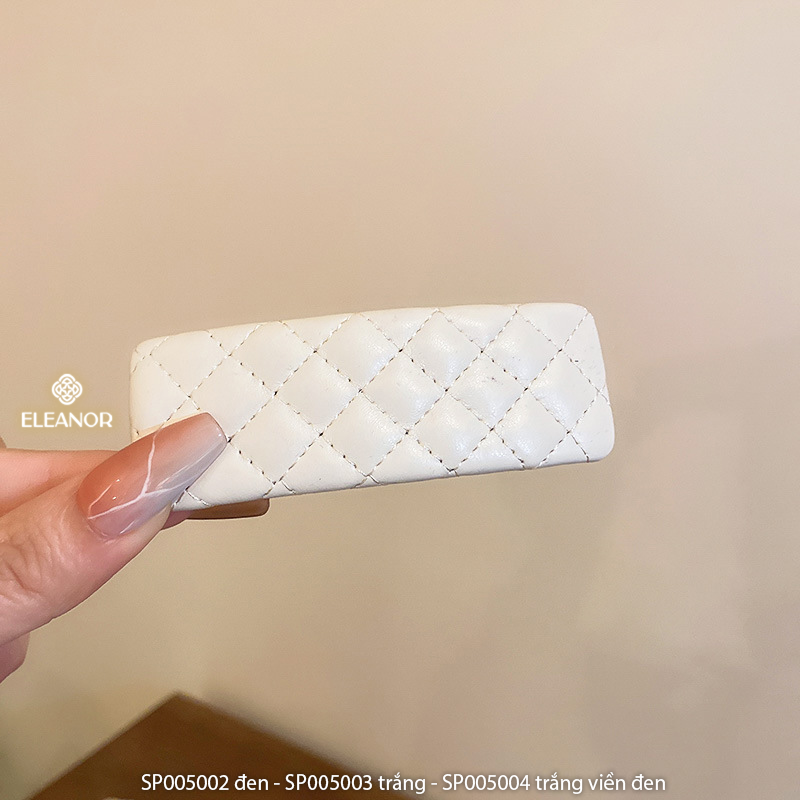 Kẹp tóc nữ Eleanor Accessories kẹp tóc mái nữ bọc da PU trơn basic phụ kiện tóc 5002