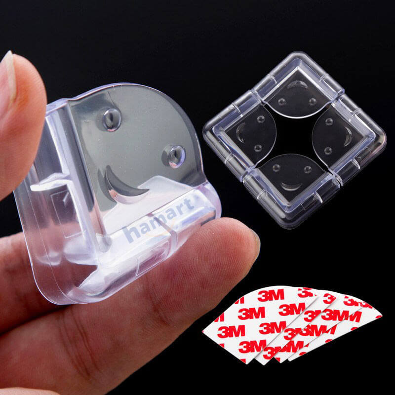 Set 4 Nút Silicon Bọc Cạnh Bàn Bịt Góc Bàn Ghế Bảo Vệ Bé (Bo Tròn & Vuông KEO 3M)