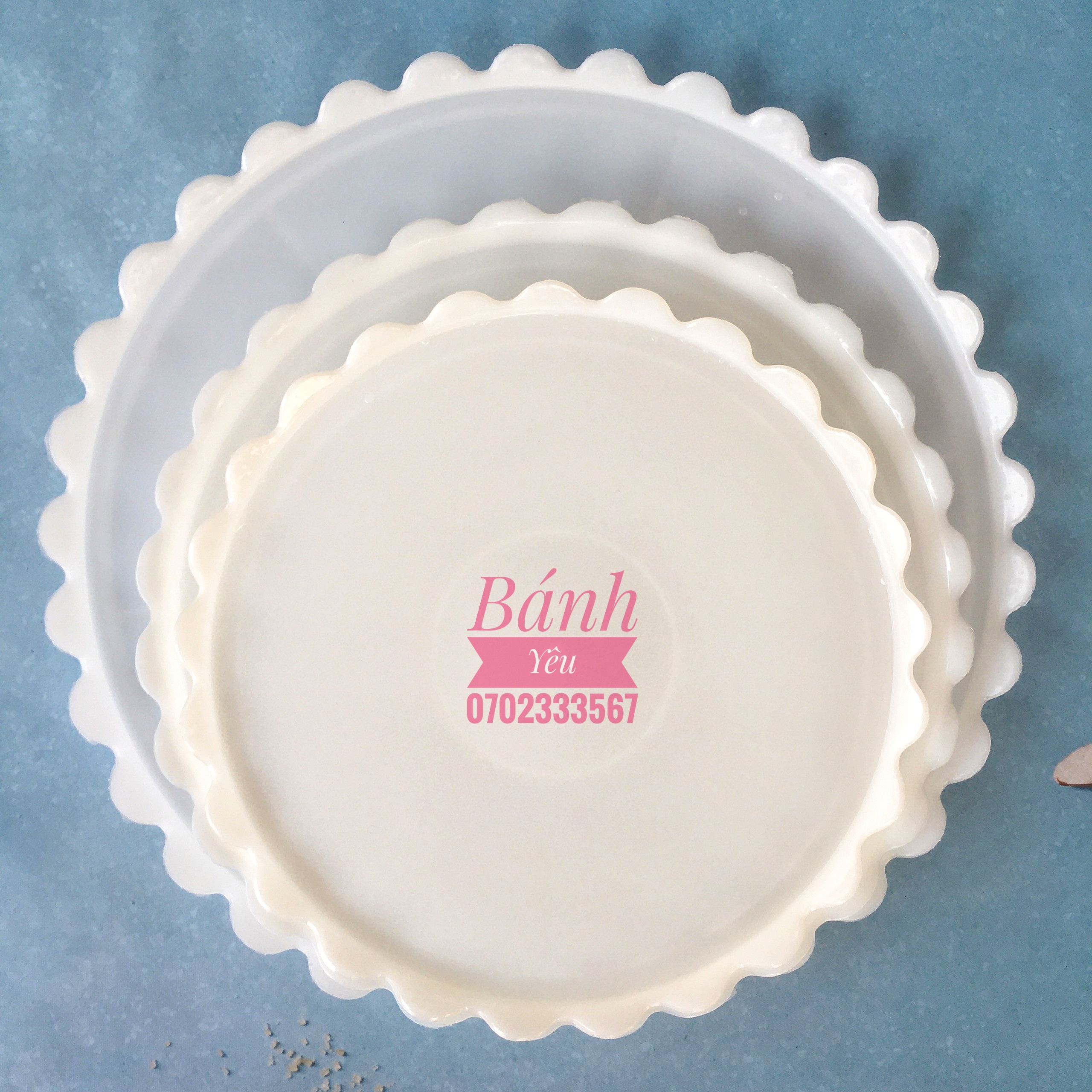 Dĩa nhựa đựng bánh kem/ rau câu 18cm