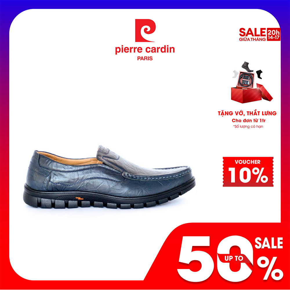 Giày lười nam Pierre Cardin chất liệu da bò nhập khẩu cao cấp, đế cao su chống trơn trượt, bảo hành 12 tháng - PCMFWL 714