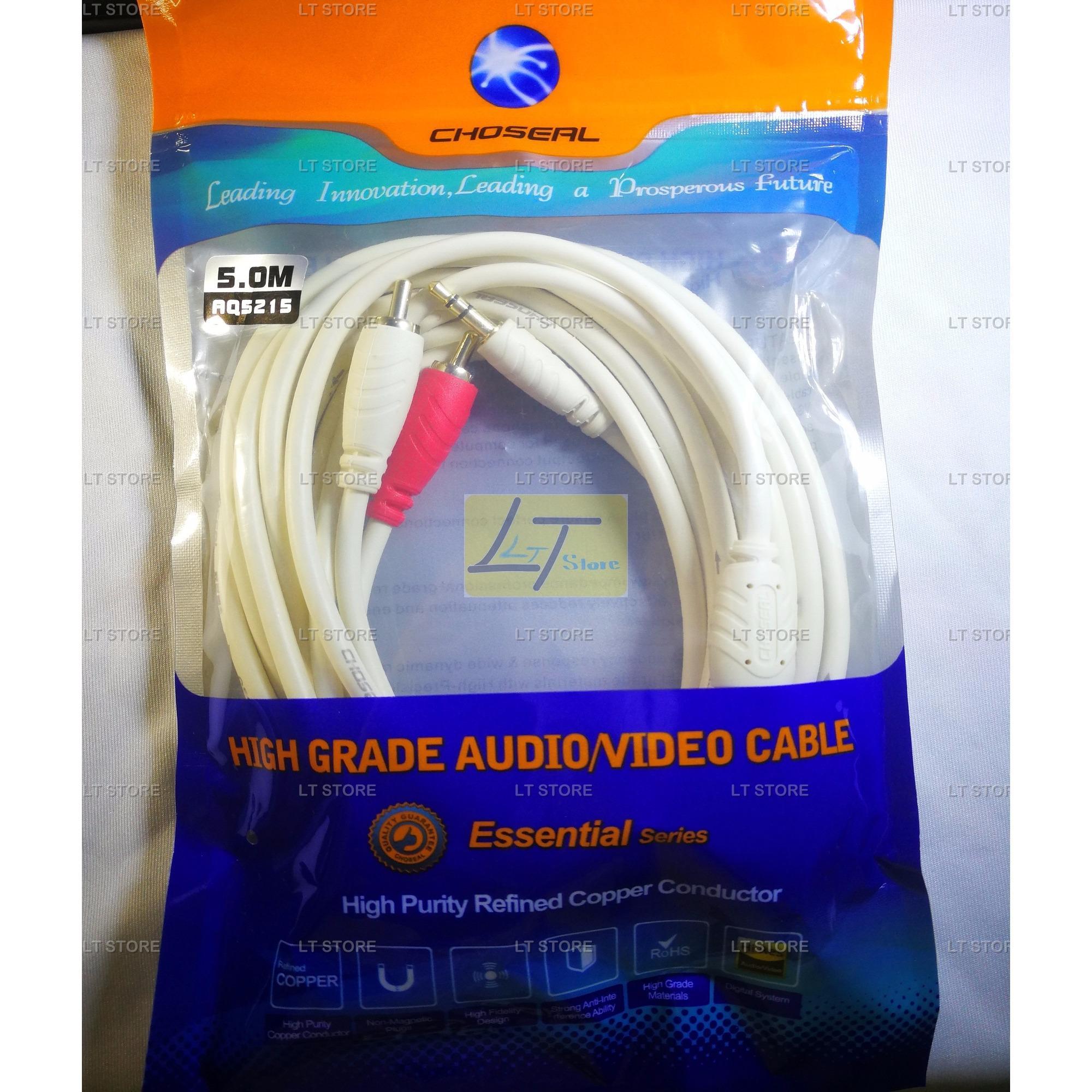 [HCM]Dây cable loa 1 đầu 3.5 ra 2 AV dài 3m