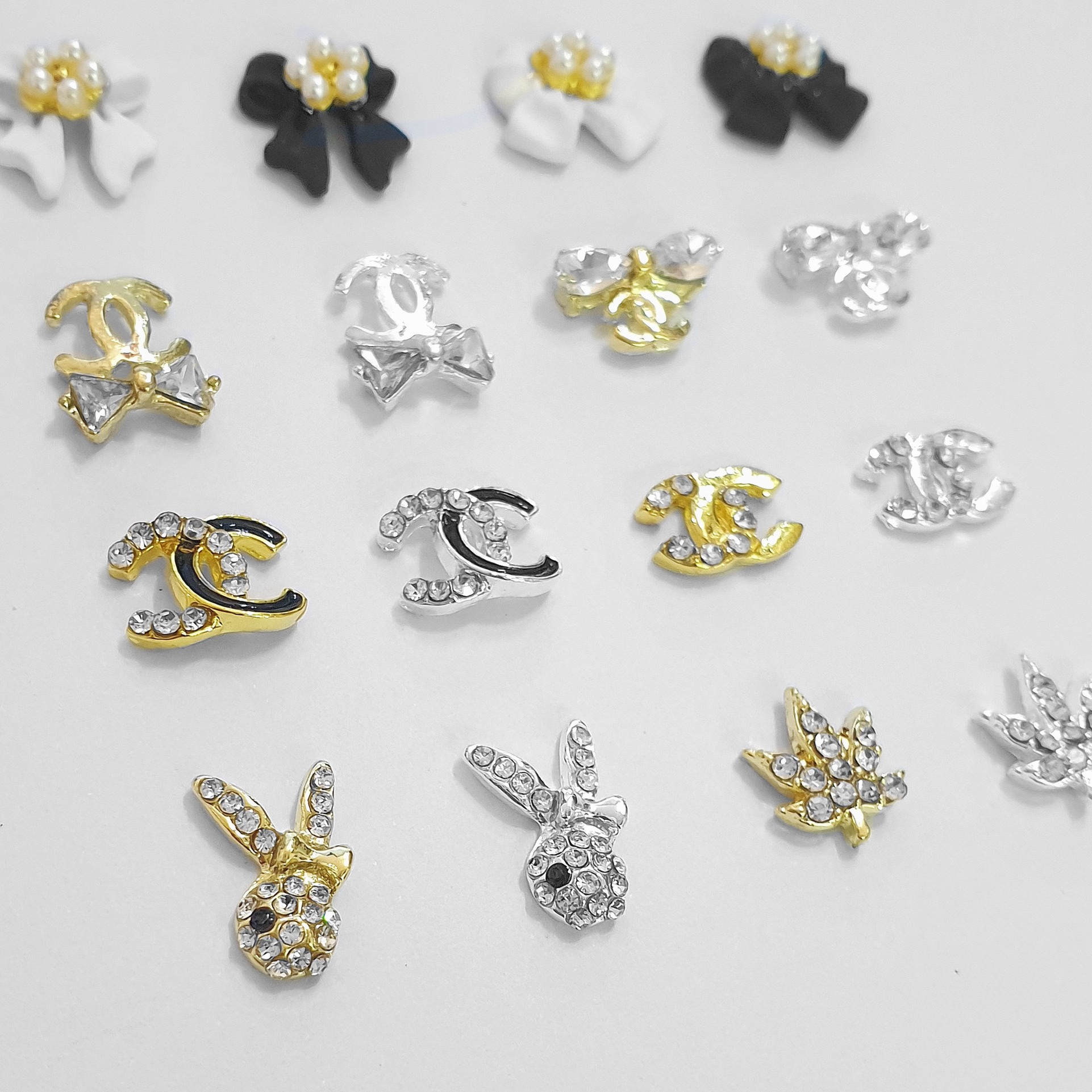 [Ảnh thật] Charm Đá Vàng Bạc Trang Trí Đính Móng 6B