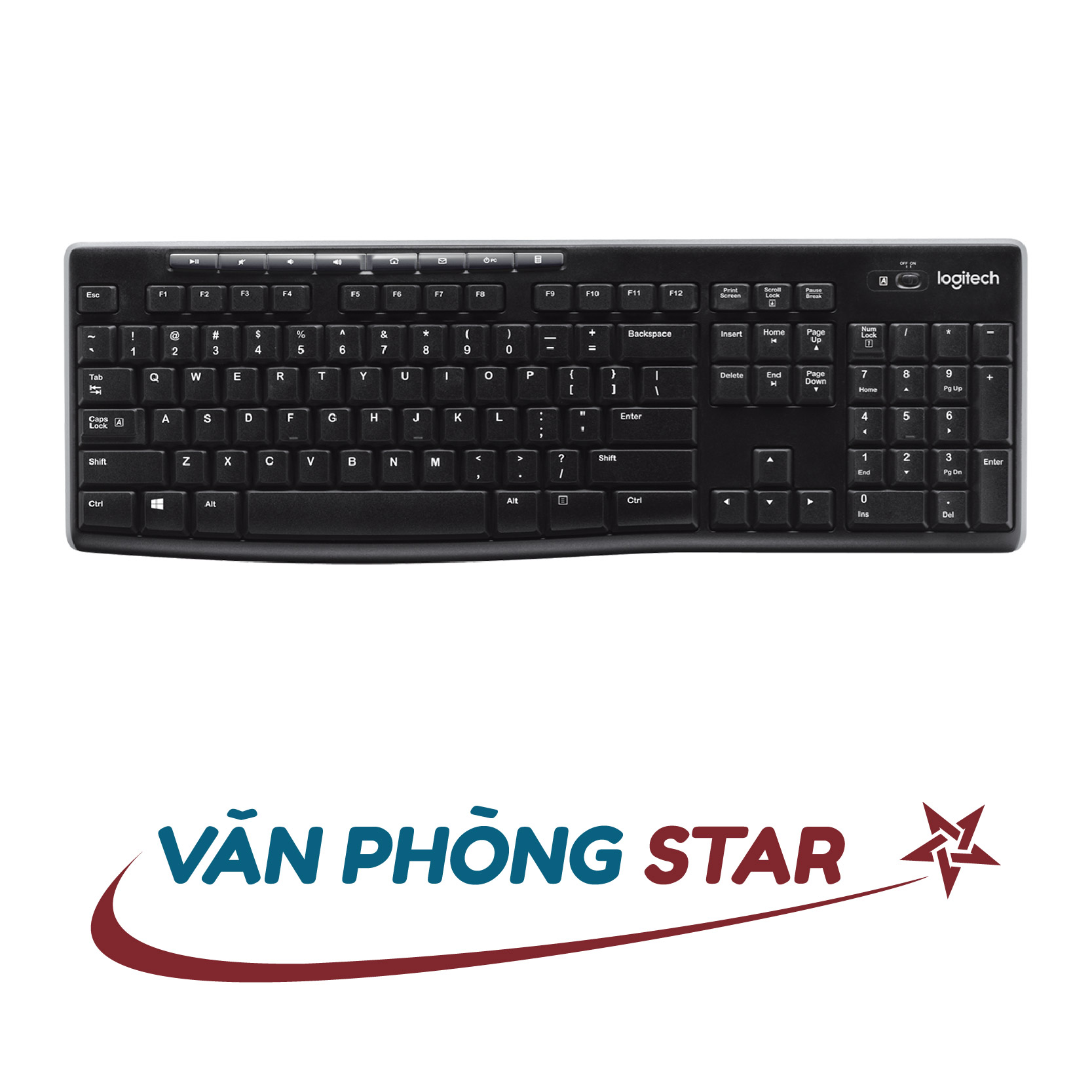 Bàn phím không dây logitech keyboard k270 nhỏ gọn chống đổ nước, êm ái chính hãng logitech