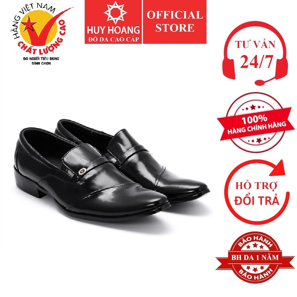 Giày tây nam da bò  màu đen HK7106