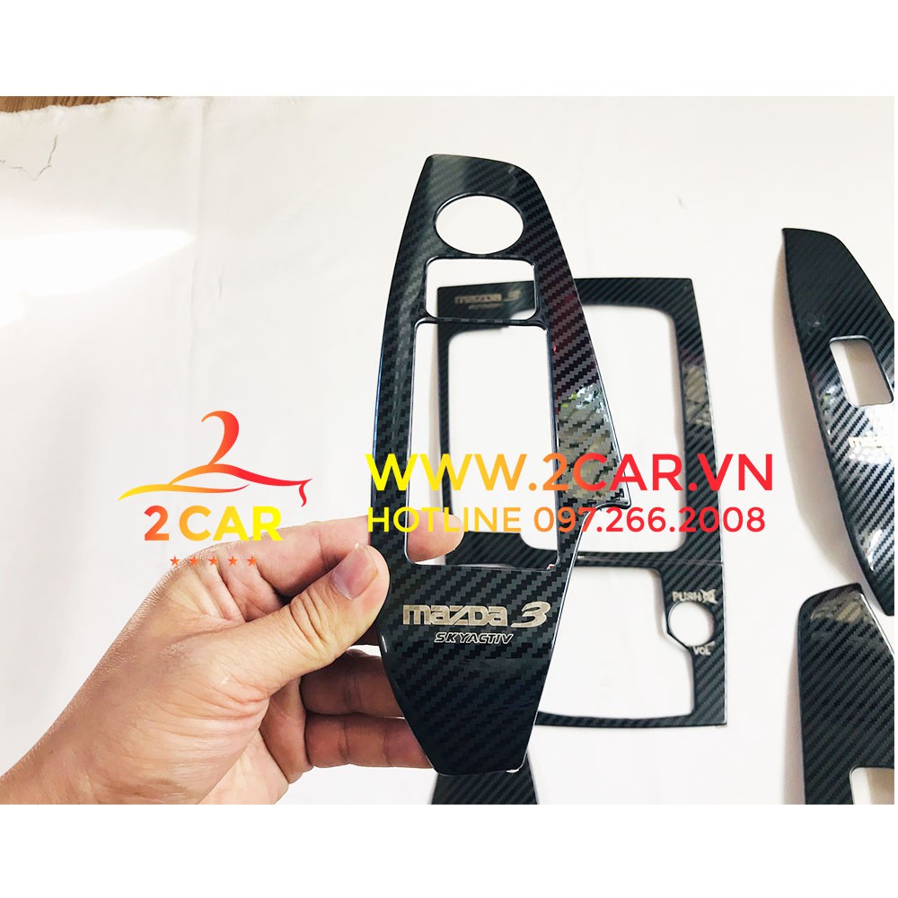 Ốp nội thất Mazda 3 đời 2018-2019 vân cacbon cao cấp