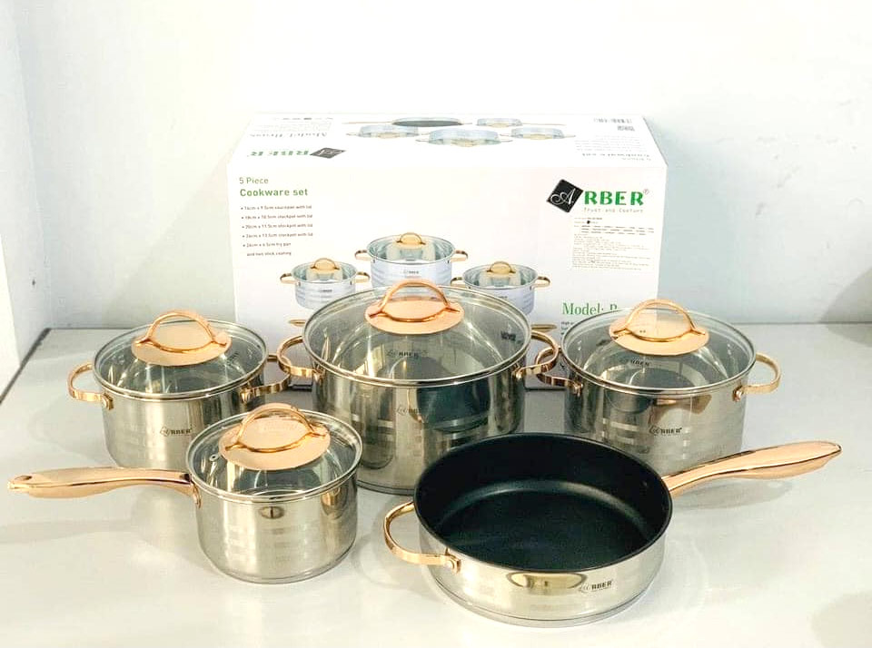 BỘ NỒI INOX ARBER AN05GOLD