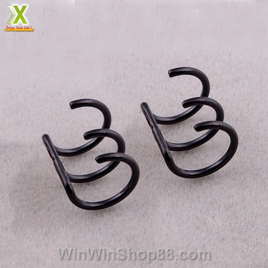 [HCM]Bộ 2 bông tai kẹp inox BT149 (Màu Đen)