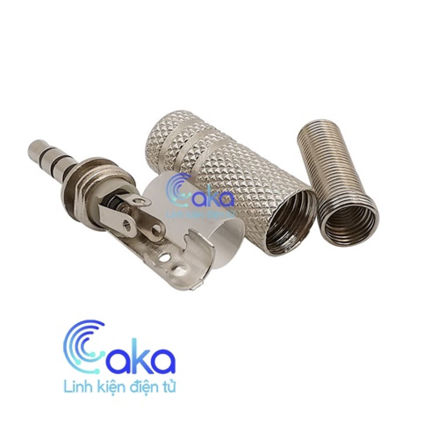 Jack audio 3.5mm 4 nấc đực mạ kẽm hàn dây