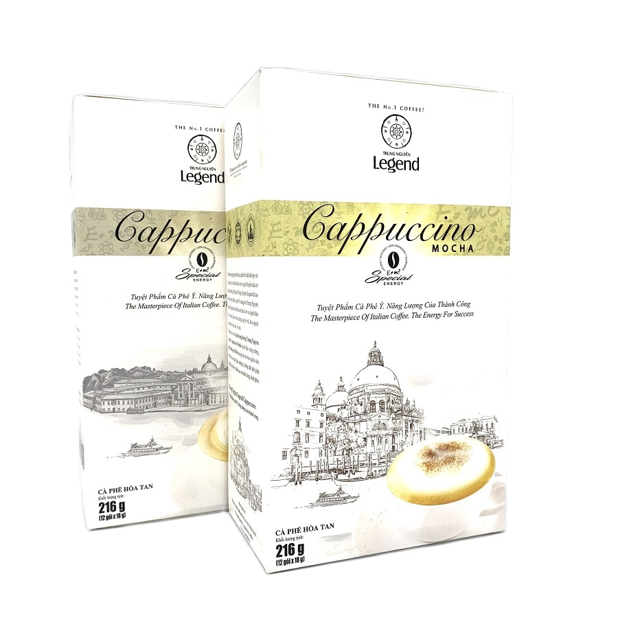 Combo 02 Hộp Cappuccino( MOCHA - HAZELNUT) Trung Nguyên( Hộp 12 Gói)