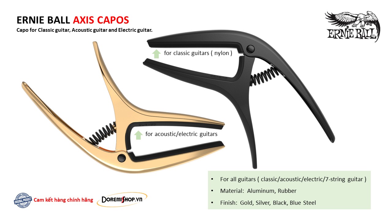 [HCM]Capo đàn guitar classic nylon acoustic Ernie Ball AXIS Capo
