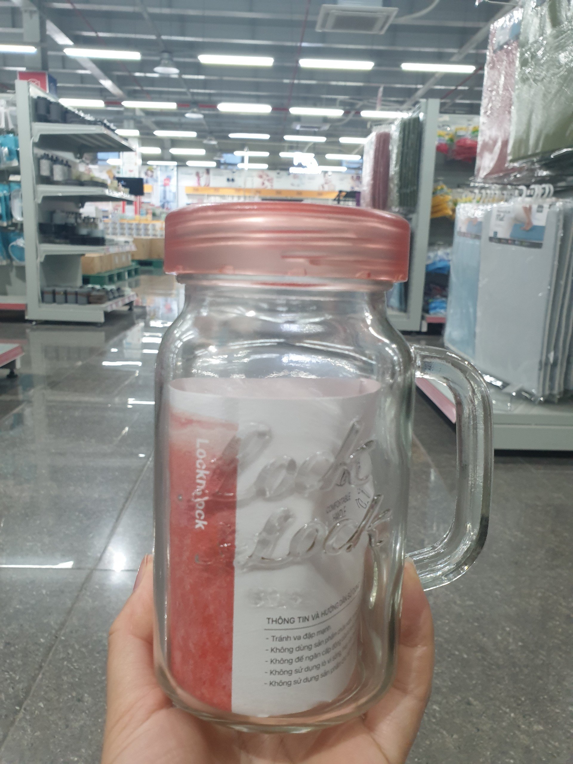 Bình Nước Thủy Tinh Detox Lock&Lock có Tay Cầm 630ml